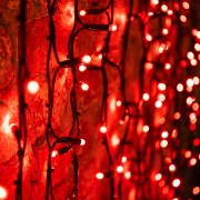 Гирлянда Светодиодный Дождь 2х1,5м, постоянное свечение, черный провод КАУЧУК, 230 В, диоды КРАСНЫЕ (шнур питания в комплекте)