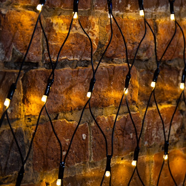 Гирлянда Сеть 2х2х1.5м, свечение с динамикой, черный ПВХ, 136 LED, 230 В, цвет: Тёплый белый (контроллер в комлекте)