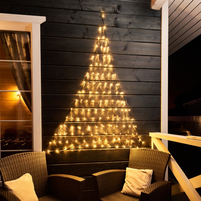 Гирлянда Сеть 2х2х1.5м, свечение с динамикой, черный ПВХ, 136 LED, 230 В, цвет: Тёплый белый (контроллер в комлекте)