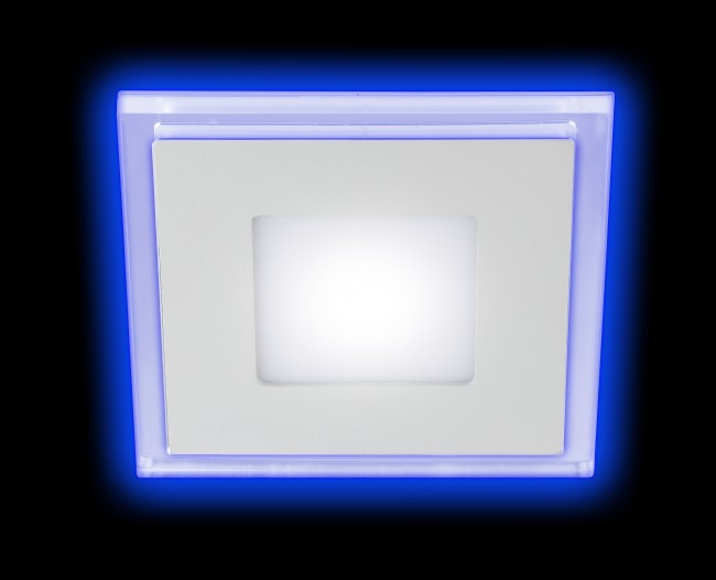 LED 4-6 BL Точечные светильники ЭРА светодиодный квадратный c cиней подсветкой LED 6W 220V 4000K