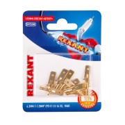 Клемма плоская штекер 6.3 мм, 0.75-1.5 мм², (РП-п 1.5-(6.3) L = 25,5 мм) в упак. 10 шт. REXANT Клемма плоская штекер 6.3 мм, 0.75-1.5 мм², (РП-п 1.5-(6.3) L = 25,5 мм) в упак. 10 шт. REXANT