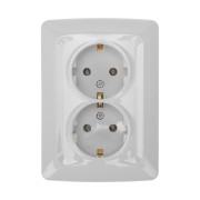 DEA Розетка 2-ая с/з с/у 16А Бел KRANZ 