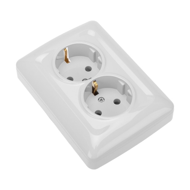 DEA Розетка 2-ая с/з с/у 16А Бел KRANZ DEA Розетка 2-ая с/з с/у 16А Бел KRANZ