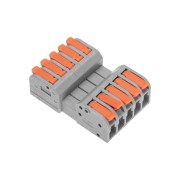 Клемма СМК 222-425R проходная разъемная 5 полюсов серая 0,2-2,5/4мм² (20 шт/уп) REXANT Клемма СМК 222-425R проходная разъемная 5 полюсов серая 0,2-2,5/4мм² (20 шт/уп) REXANT