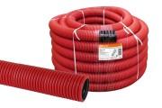 Труба гофрированная двустенная ПНД d 75 с зондом (50 м/уп.) красная TDM Труба гофрированная двустенная ПНД d 75 с зондом (50 м/уп.) красная TDM