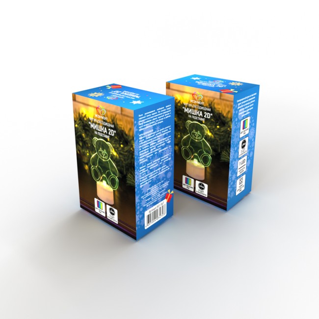 Фигура светодиодная на подставке Мишка 2D, RGB Фигура светодиодная на подставке Мишка 2D, RGB