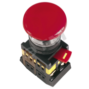 Кнопка красная с фиксацией AEAL-22 Гриб без подсветки 1з+1р 240В
