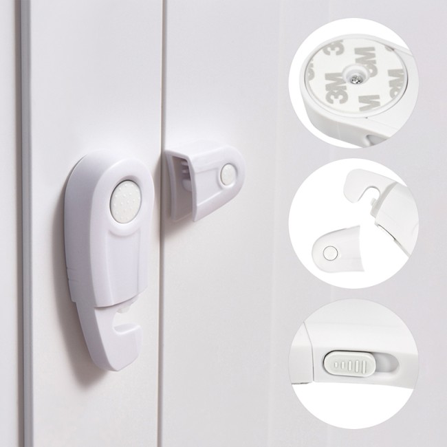 Внешний замок-блокиратор для створок шкафов, 4х9,6 см (2 шт/уп) HALSA Внешний замок-блокиратор для створок шкафов, 4х9,6 см (2 шт/уп) HALSA