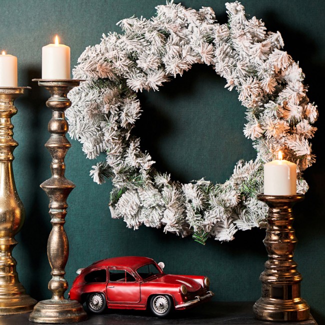 Заснеженный еловый венок NEON-NIGHT Ø 60 см, ПВХ Заснеженный еловый венок NEON-NIGHT Ø 60 см, ПВХ