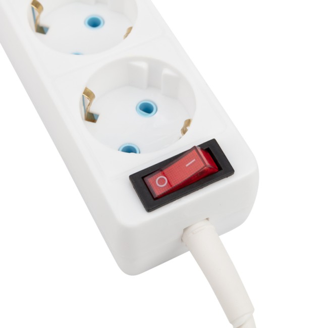 Удлинитель PROconnect 3 гнезда, 1.5 м, 3х0.75 мм², с/з, с кнопкой, белый