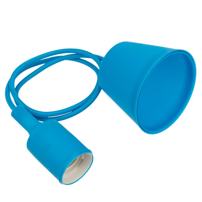 Патрон E27 силиконовый со шнуром 1 м синий REXANT Патрон E27 силиконовый со шнуром 1 м синий REXANT