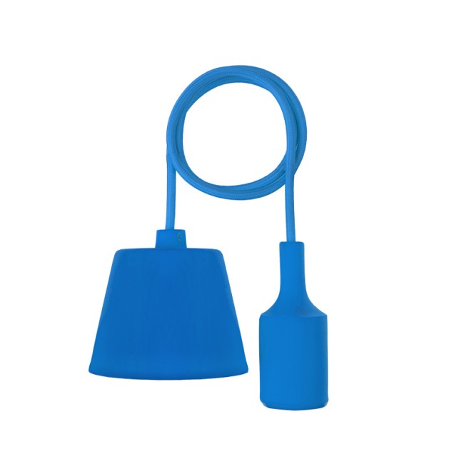 Патрон E27 силиконовый со шнуром 1 м синий REXANT Патрон E27 силиконовый со шнуром 1 м синий REXANT