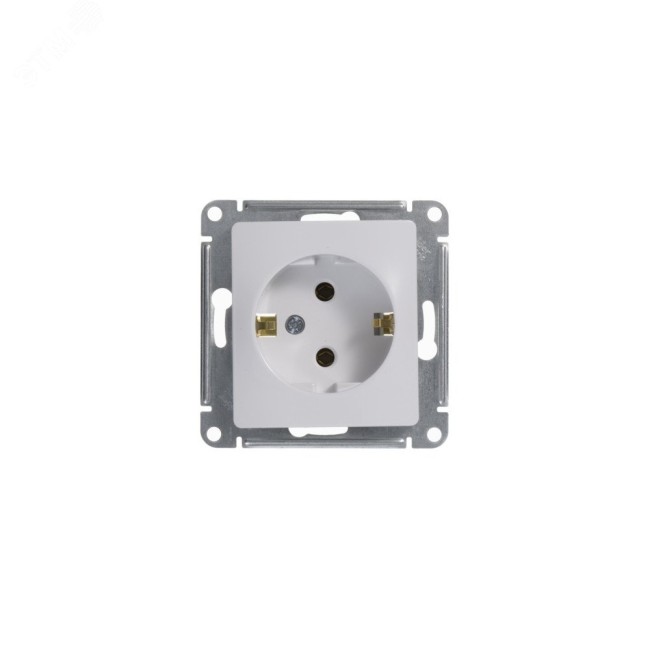 GLOSSA Розетка с заземлением в рамку белая GLOSSA Розетка с заземлением в рамку белая