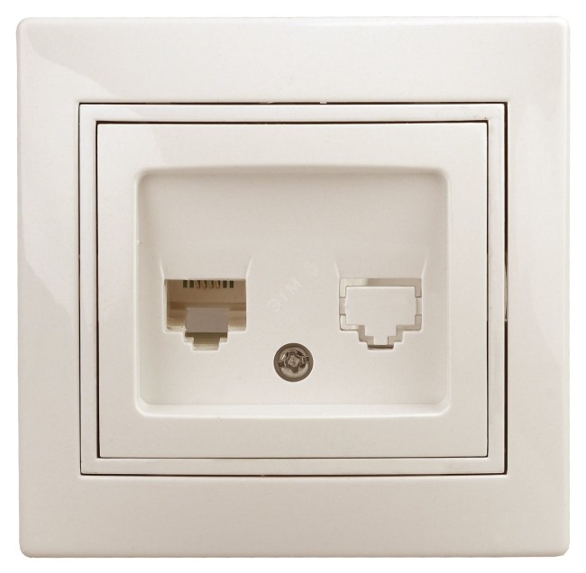 Розетка информационная RJ45, СУ, Plano, сл.кость, 1-303-02