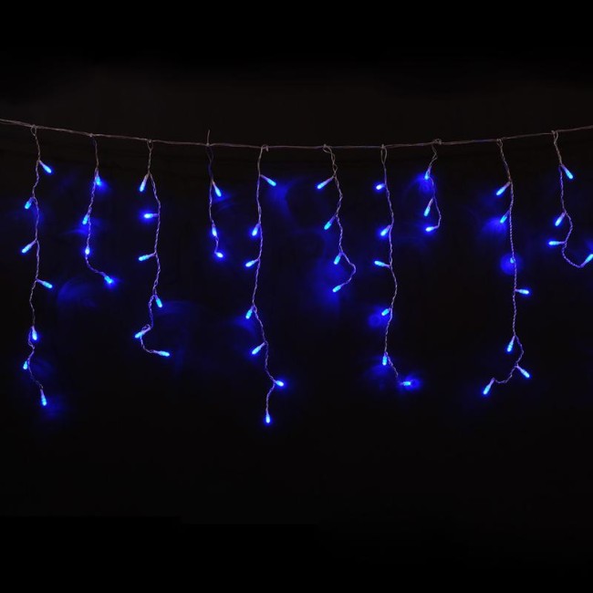 Гирлянда "Бахрома" OIC100LSE-B-T-I4-F 100LED син./бел. 2х0.5м 20 нитей 24/56/32/48см соединяемая до 20шт уличная мерцающая SHLights 4690601034991