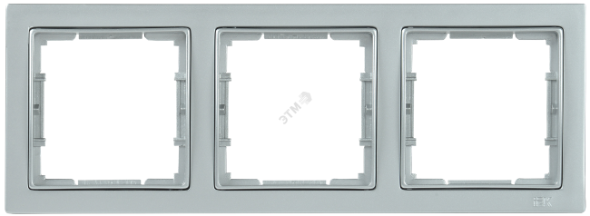РУ-3-БС Рамка трехместная квадратная BOLERO Q1 серебряный IEK