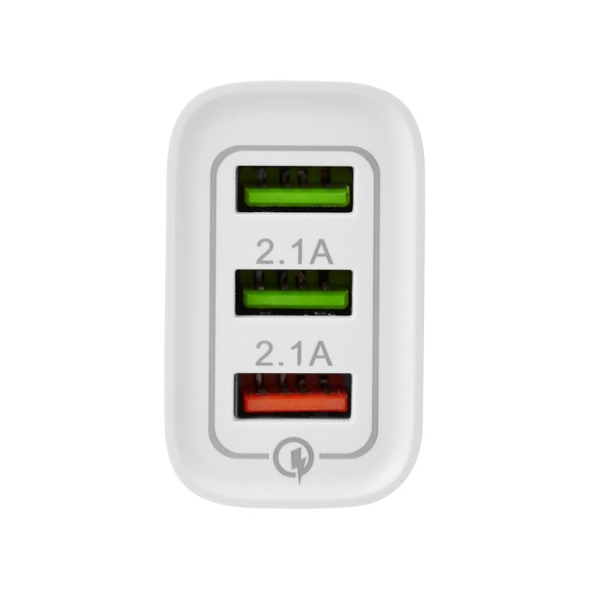 Сетевое зарядное устройство для iPhone/iPad REXANT 3 x USB, 5V, 3 А + 1 А + 1 А, белое