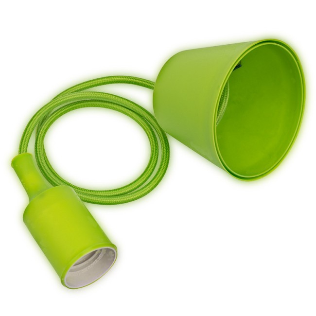 Патрон E27 силиконовый со шнуром 1 м зеленый REXANT Патрон E27 силиконовый со шнуром 1 м зеленый REXANT