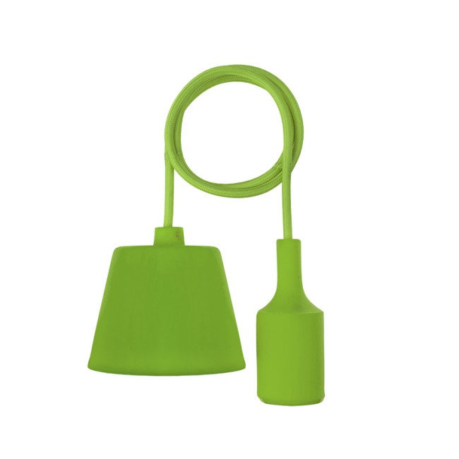 Патрон E27 силиконовый со шнуром 1 м зеленый REXANT Патрон E27 силиконовый со шнуром 1 м зеленый REXANT