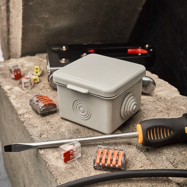 Коробка распаячная ОУ, 65x65x50, IP54 (УПрк 65*65/45.2.3) REXANT