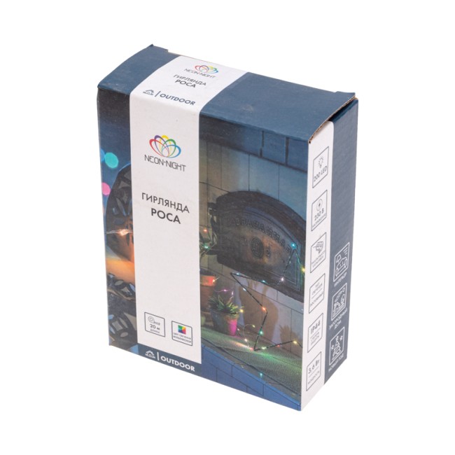 Гирлянда Роса с трансформатором 20 м, 200 LED, цвет свечения мультиколор NEON-NIGHT