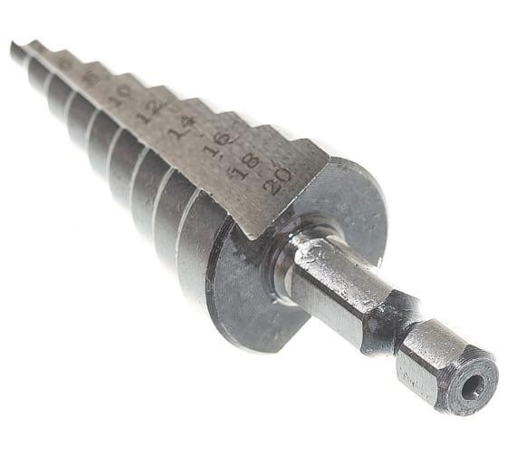 Сверло ступенчатое по металлу 4-6-8-10-12-14-16-18-20мм P6M5 шестигранный хвостовик Вихрь 73/10/6/17 Сверло ступенчатое по металлу 4-6-8-10-12-14-16-18-20мм P6M5 шестигранный хвостовик Вихрь 73/10/6/17