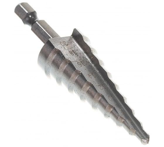 Сверло ступенчатое по металлу 4-6-8-10-12-14-16-18-20мм P6M5 шестигранный хвостовик Вихрь 73/10/6/17 Сверло ступенчатое по металлу 4-6-8-10-12-14-16-18-20мм P6M5 шестигранный хвостовик Вихрь 73/10/6/17