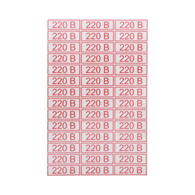 Наклейка знак электробезопасности " 220 В"10*30 мм Rexant (42 шт на листе)