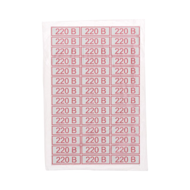 Наклейка знак электробезопасности " 220 В"10*30 мм Rexant (42 шт на листе)