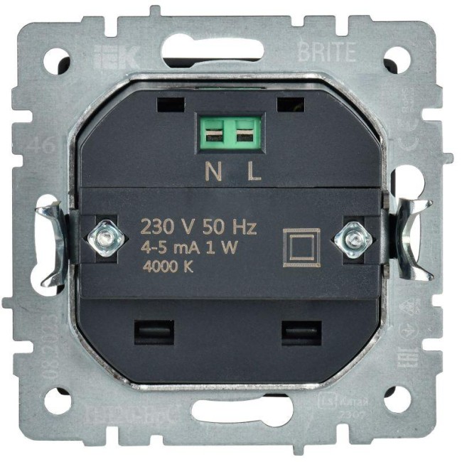 Подсветка светодиодная BRITE встраив. ПЛ20-БрС механизм сталь IEK BR-FL20-K46