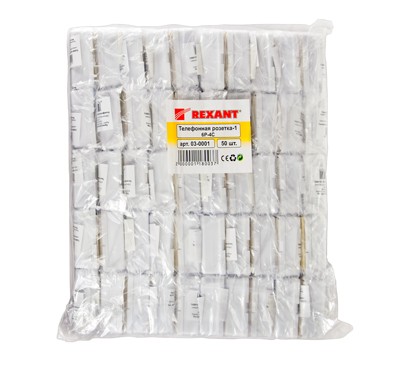 Розетка телефонная внешняя, 1 порт UTP RJ-14 (6P4C), CAT 3 REXANT 