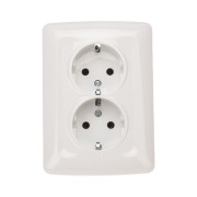 DEA Розетка 2-ая керамика с/з с/у 16А Бел KRANZ 
