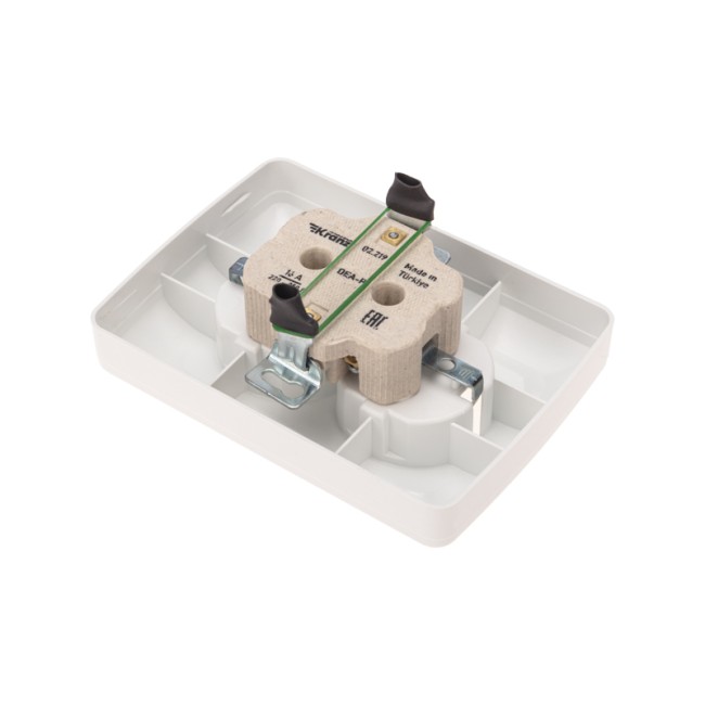 DEA Розетка 2-ая керамика с/з с/у 16А Бел KRANZ DEA Розетка 2-ая керамика с/з с/у 16А Бел KRANZ