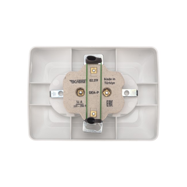 DEA Розетка 2-ая керамика с/з с/у 16А Бел KRANZ DEA Розетка 2-ая керамика с/з с/у 16А Бел KRANZ