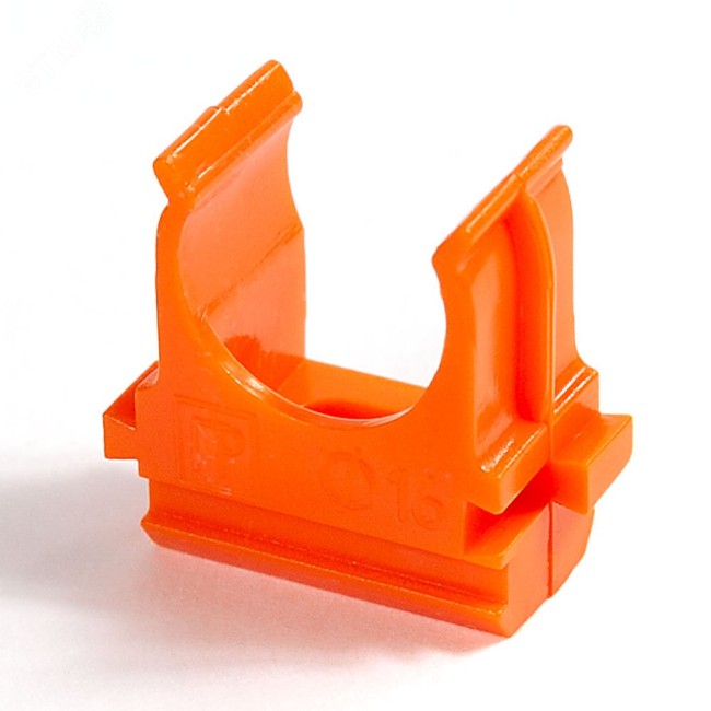 Крепёж-клипса для труб АБС-пластик оранжевая д40 (15шт/300шт уп/кор) Промрукав