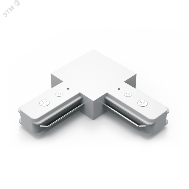 Коннектор однофазный для трековых шинопроводов угловой (L)  белый Track Gauss