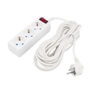 Удлинитель PROconnect 3 гнезда, 10 м, 3х0.75 мм², с/з, с кнопкой, белый Удлинитель PROconnect 3 гнезда, 10 м, 3х0.75 мм², с/з, с кнопкой, белый