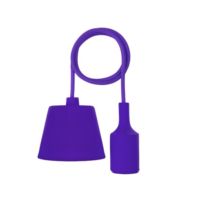 Патрон E27 силиконовый со шнуром 1 м фиолетовый REXANT