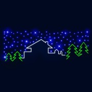 Декоративная перетяжка Домик в лесу 500х130 см (цвет на выбор) Декоративная перетяжка Домик в лесу 500х130 см (цвет на выбор)