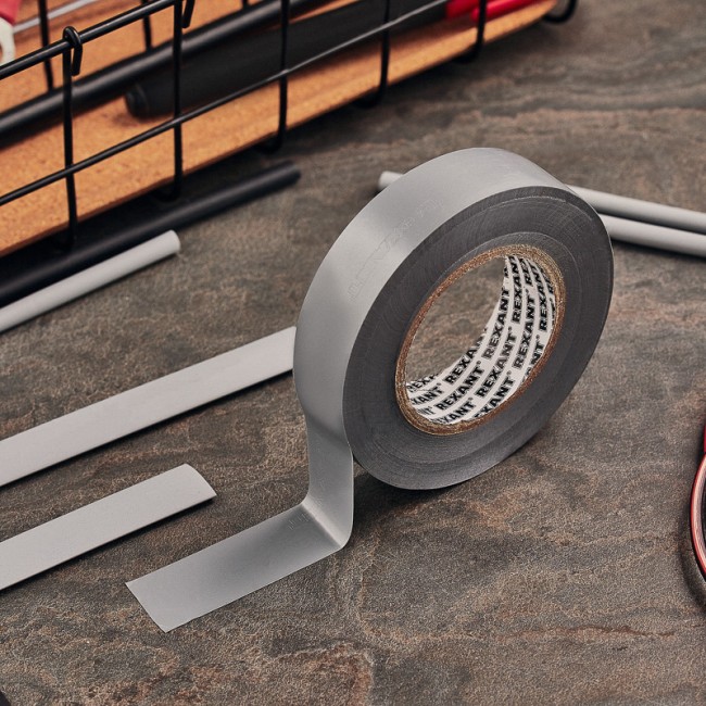 Изолента ПВХ REXANT 19 мм х 25 м, серая, упаковка 5 роликов Изолента ПВХ REXANT 19 мм х 25 м, серая, упаковка 5 роликов