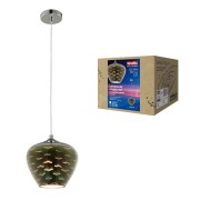 DLC-G447 E27 CHROME Светильник декоративный подвесной ТМ ''Fametto'', серия ''Galassia''. Без лампы. Материал металл, стекло, цвет хром. d-200 мм, h-1165мм