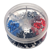 Контейнер двойных наконечников-гильз с            изолированным фланцем 0.75-2.50 кв.мм.