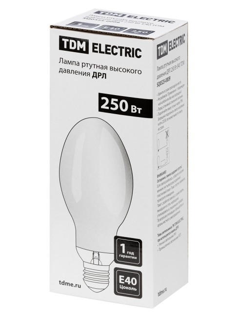 Лампа ртутная высокого давления ДРЛ 250 Вт Е40 TDM