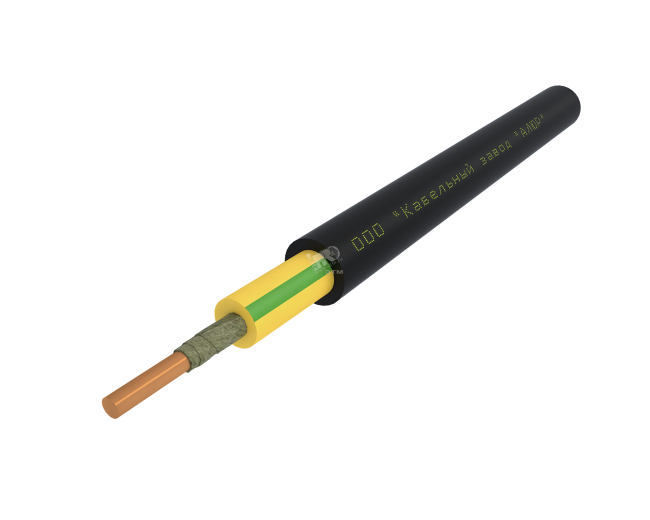 Кабель силовой ППГнг(А)-FRHF 1х1.5ок (PE)-0.66 однопроволочный желто-зеленый (барабан)