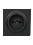 Розетка 1-м ОП LETO без заземл. ПБТ черн. бархат LEZARD 752-4200-121B
