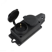 Колодка ''UNIVersal'' 2-х местная однофазная с заглушками ''КОМПАКТ'' с/з каучук 16А 250В IP44 еврослот Колодка ''UNIVersal'' 2-х местная однофазная с заглушками ''КОМПАКТ'' с/з каучук 16А 250В IP44 еврослот