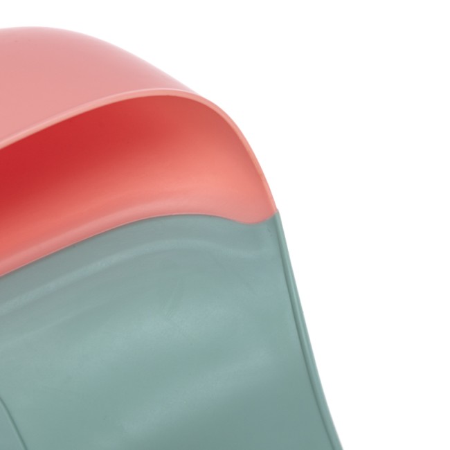 Фартук нагрудный для кормления с жестким карманом, зеленый с розовым HALSA