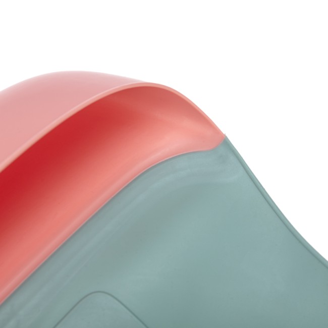 Фартук нагрудный для кормления с жестким карманом, зеленый с розовым HALSA