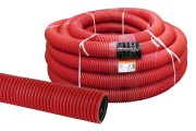 Труба гофрированная двустенная ПНД d 160 с зондом (50 м/уп.) красная TDM Труба гофрированная двустенная ПНД d 160 с зондом (50 м/уп.) красная TDM