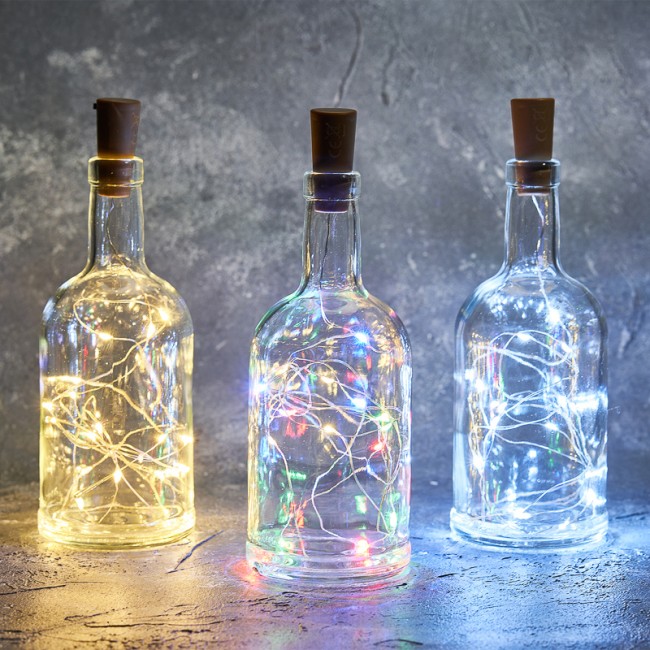 Гирлянда Роса с пробкой 2 м, 20 LED, белое свечение, 3хLR44 в комплекте NEON-NIGHT